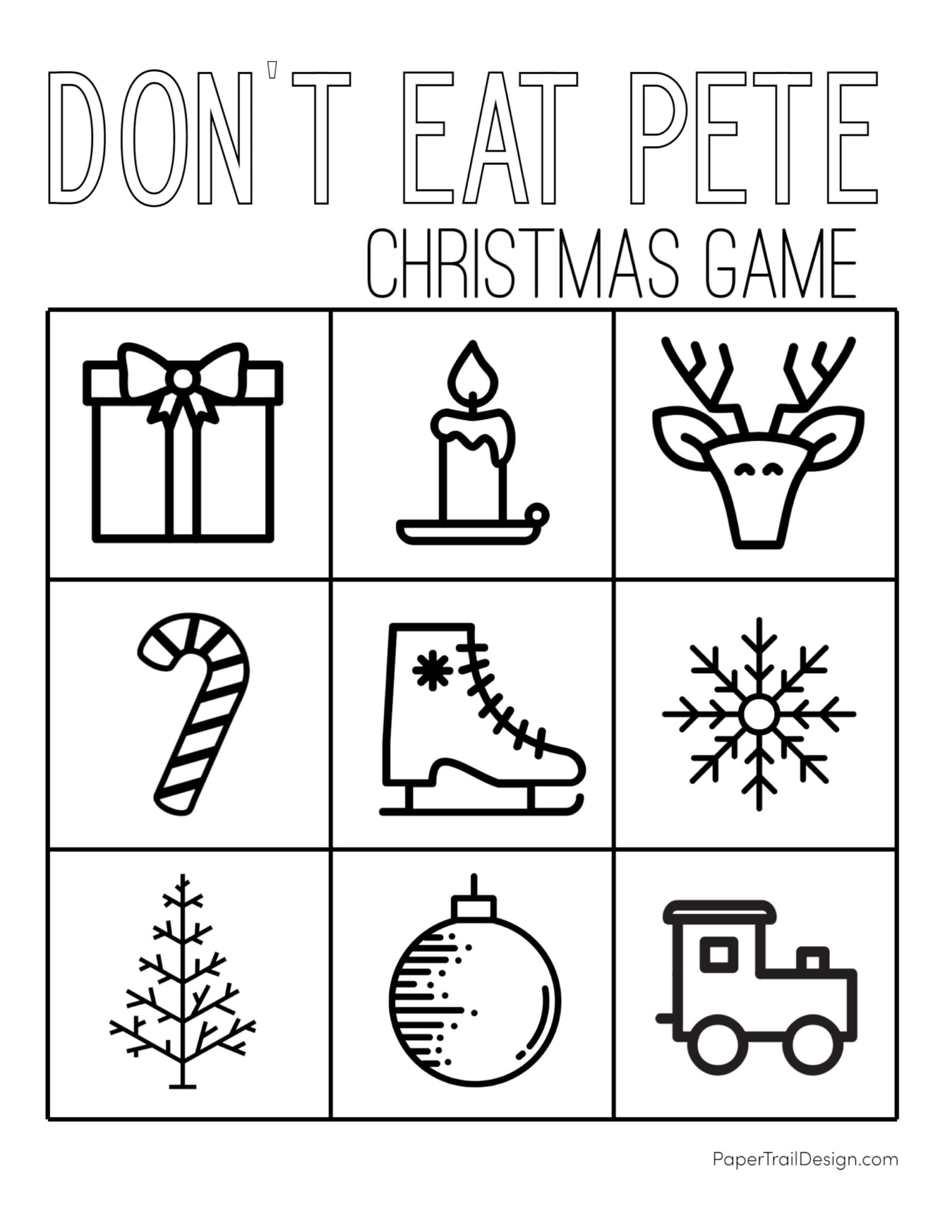 Don't Eat Pete Game Christmas Edition Paper Trail Design