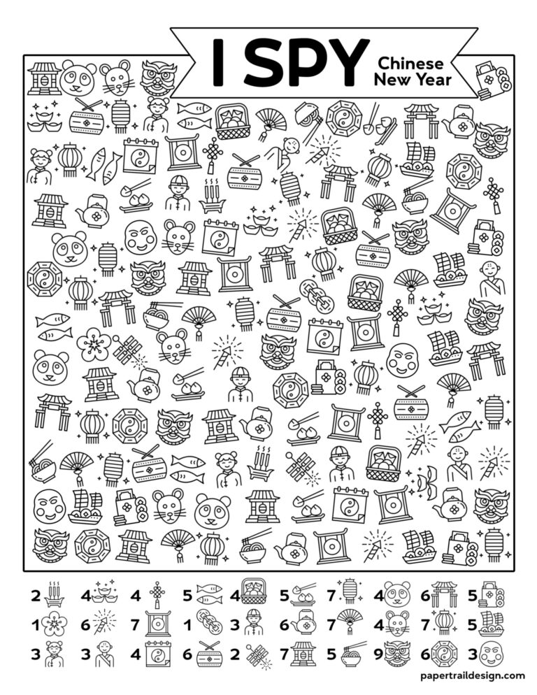 Free Printable I Spy Chinese New Year Activity - Paper Trail Design