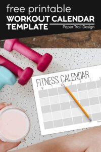 Free Printable Workout Calendar Template - Paper Trail Design