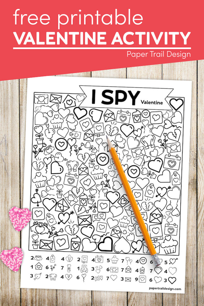 Free Printable Valentine I Spy Activity - Paper Trail Design