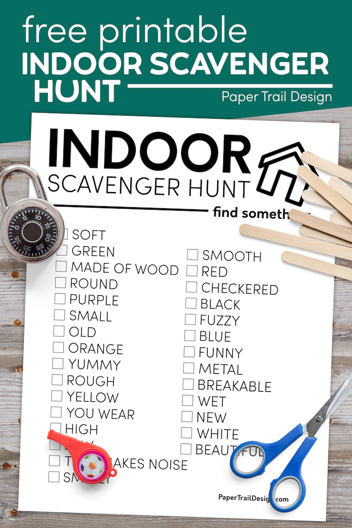 Printable Indoor Scavenger Hunt for Kids - Paper Trail Design