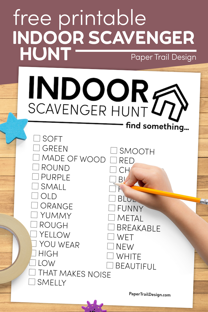 Printable Indoor Scavenger Hunt for Kids - Paper Trail Design