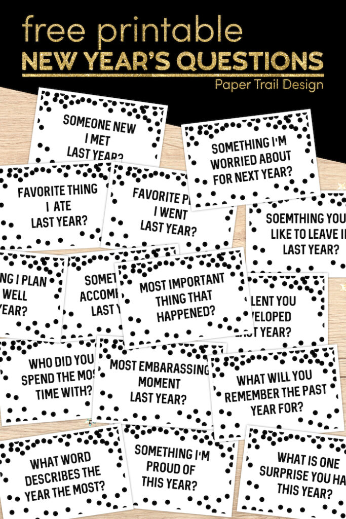 Free Printable New Year Questions - Paper Trail Design