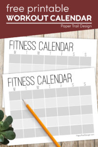 Free Printable Workout Calendar Template - Paper Trail Design