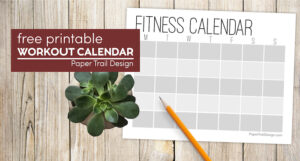 Free Printable Workout Calendar Template - Paper Trail Design