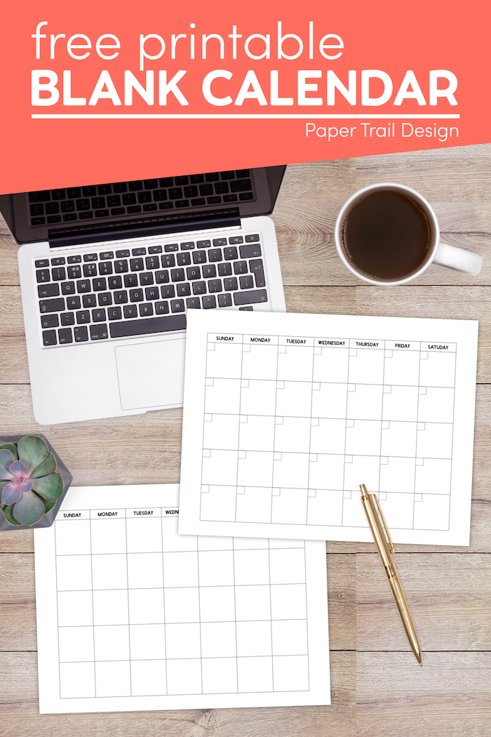 free printable blank calendar template paper trail design