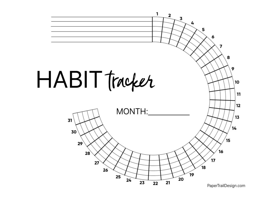 Circle Habit Tracker Printable Paper Trail Design