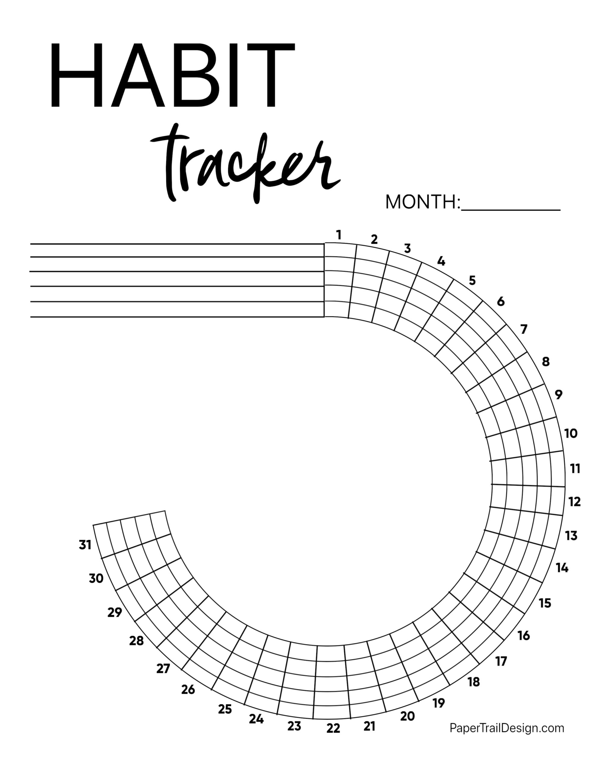 Free Printable Circle Habit Tracker