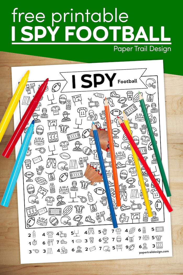 Free Printable I Spy Football Activity - Paper Trail Design