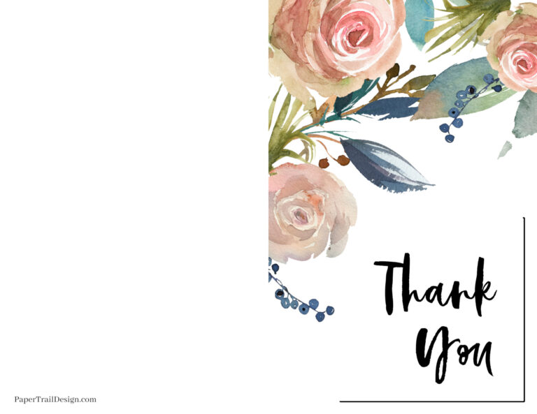 Free Printable Thank You Cards - Paper Trail Design