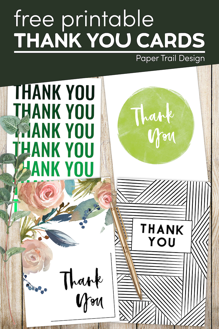 Free Printable Thank You Cards - Paper Trail Design