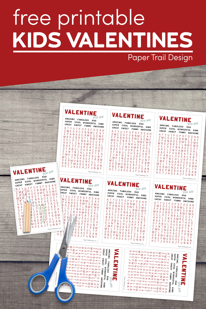 Free Printable Valentines - Word Search - Paper Trail Design