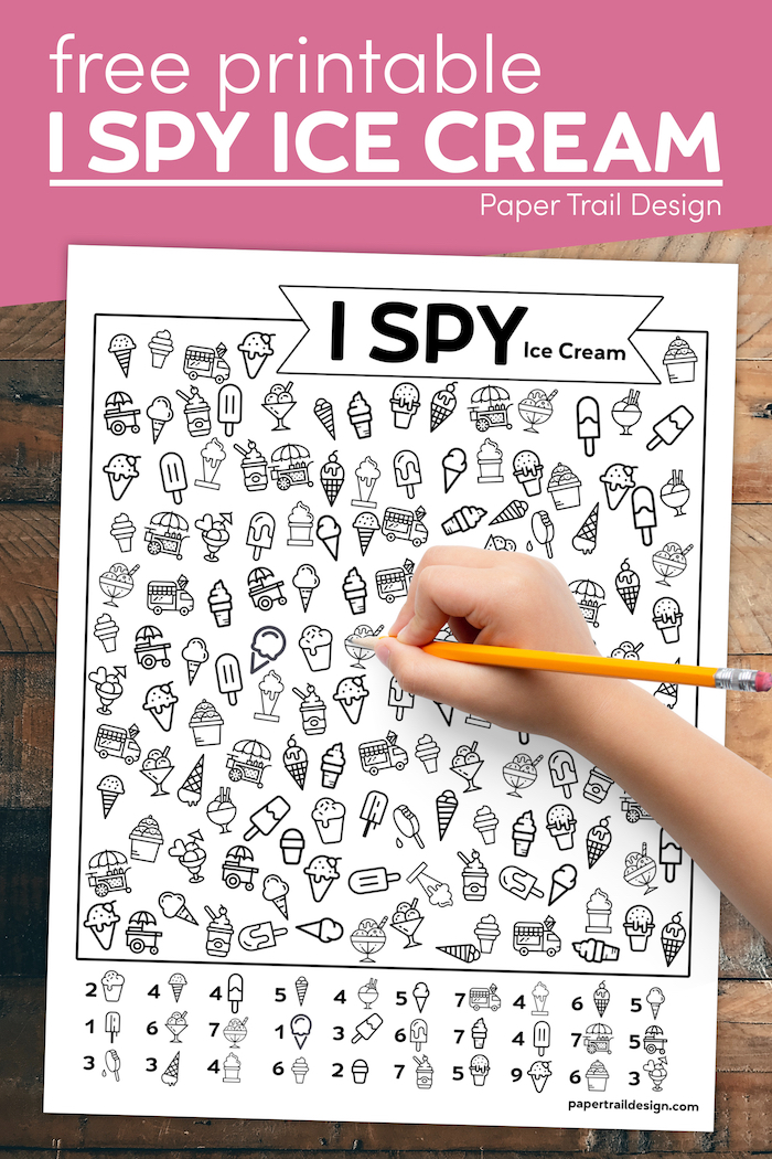 Free Printable I Spy Ice Cream Activity - Paper Trail Design