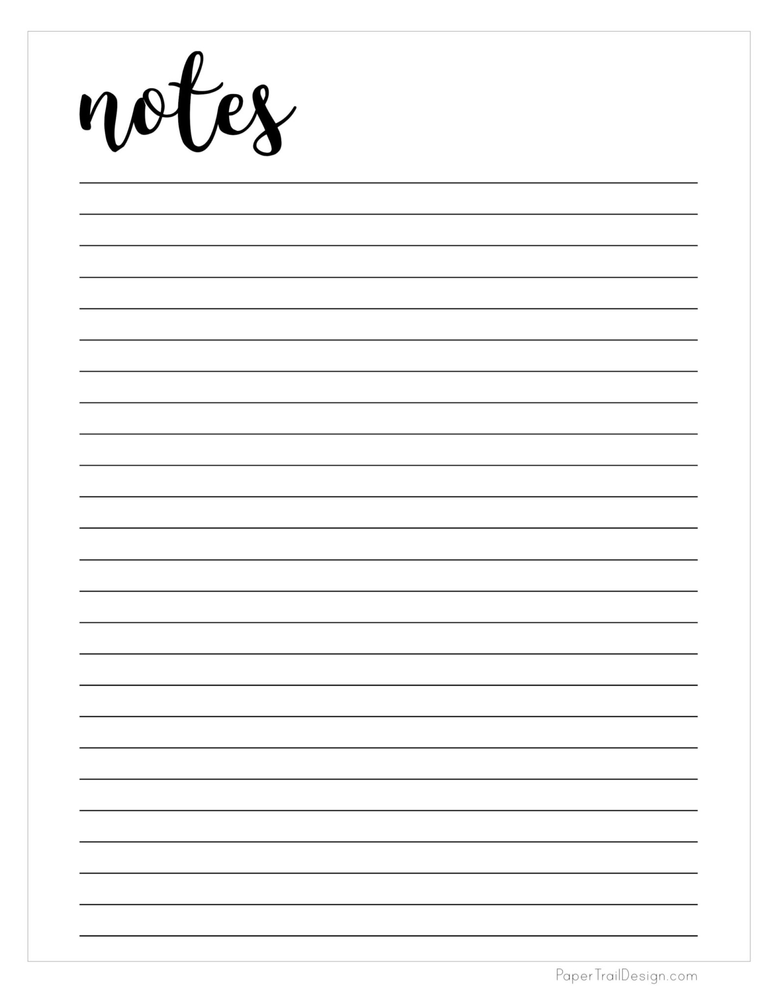 Free Printable Notes Template Paper Trail Design Printable Notes - Riset