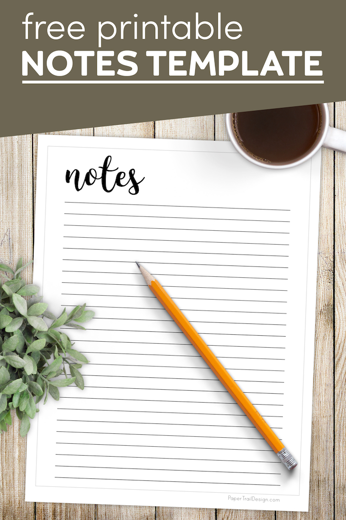 Free Printable Notes Template - Paper Trail Design