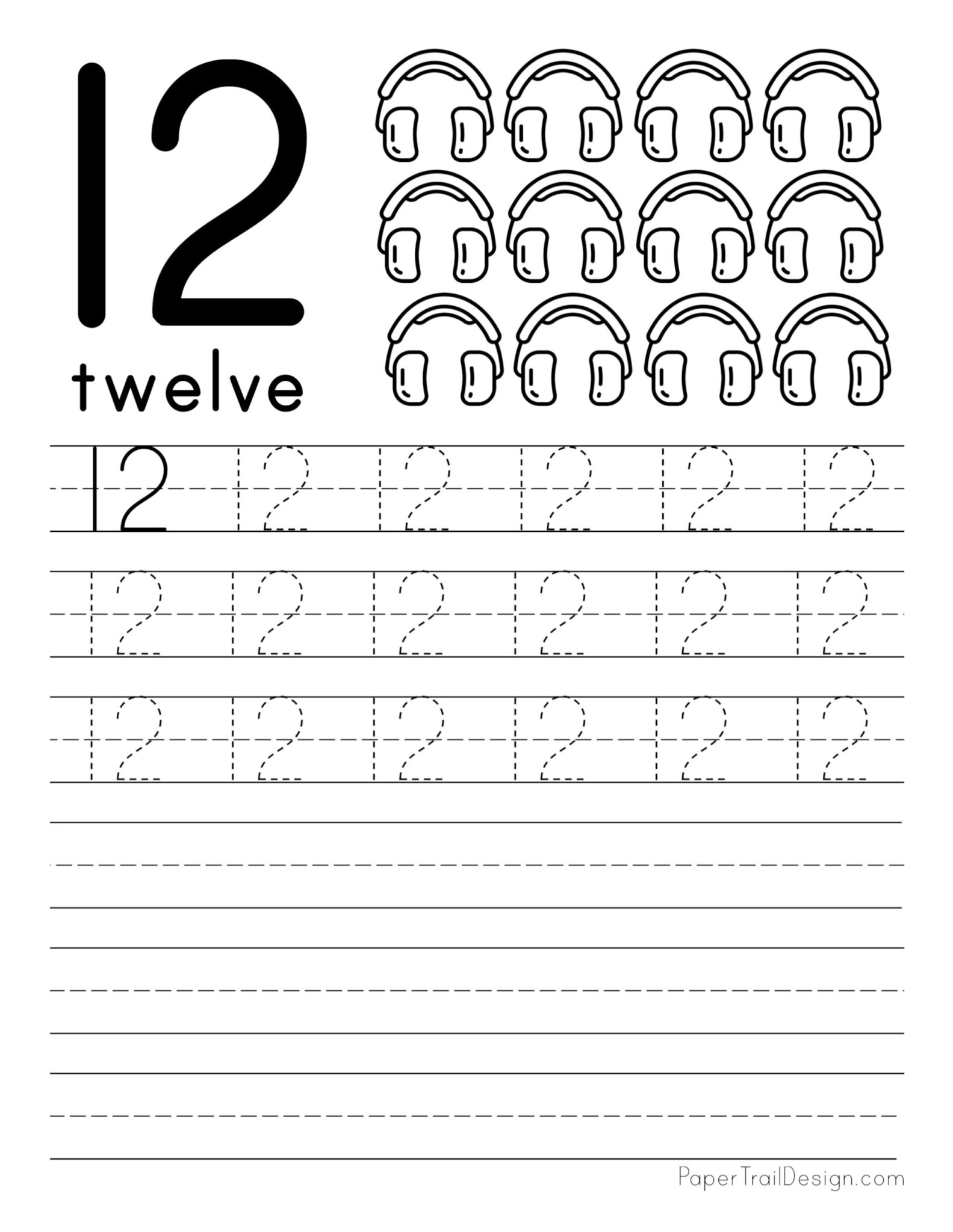 12 Printable Number Tracing Worksheets