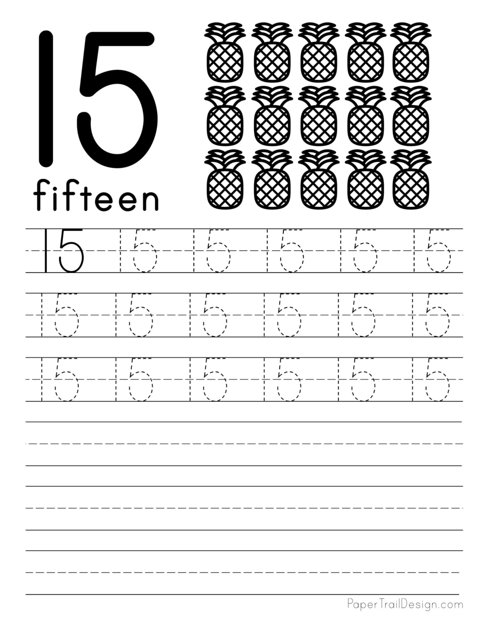 Free Number Tracing Worksheets - Paper Trail Design