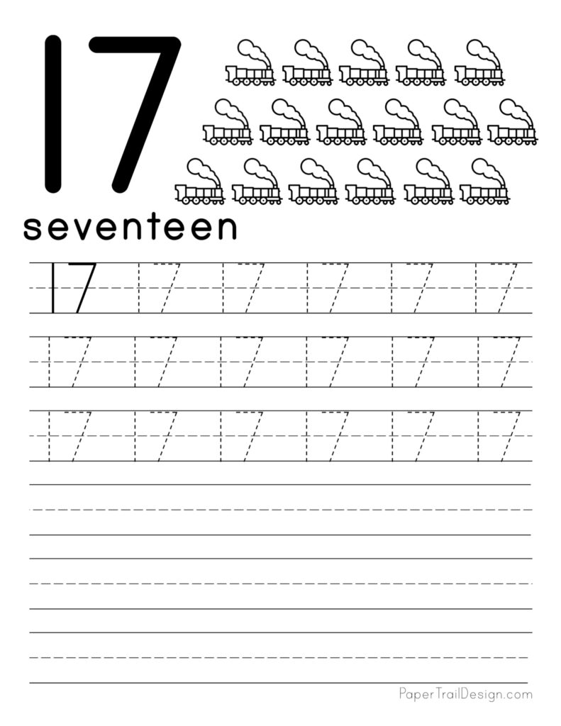 Free Number Tracing Worksheets - Paper Trail Design