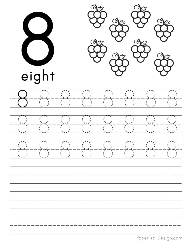 Free Number Tracing Worksheets - Paper Trail Design