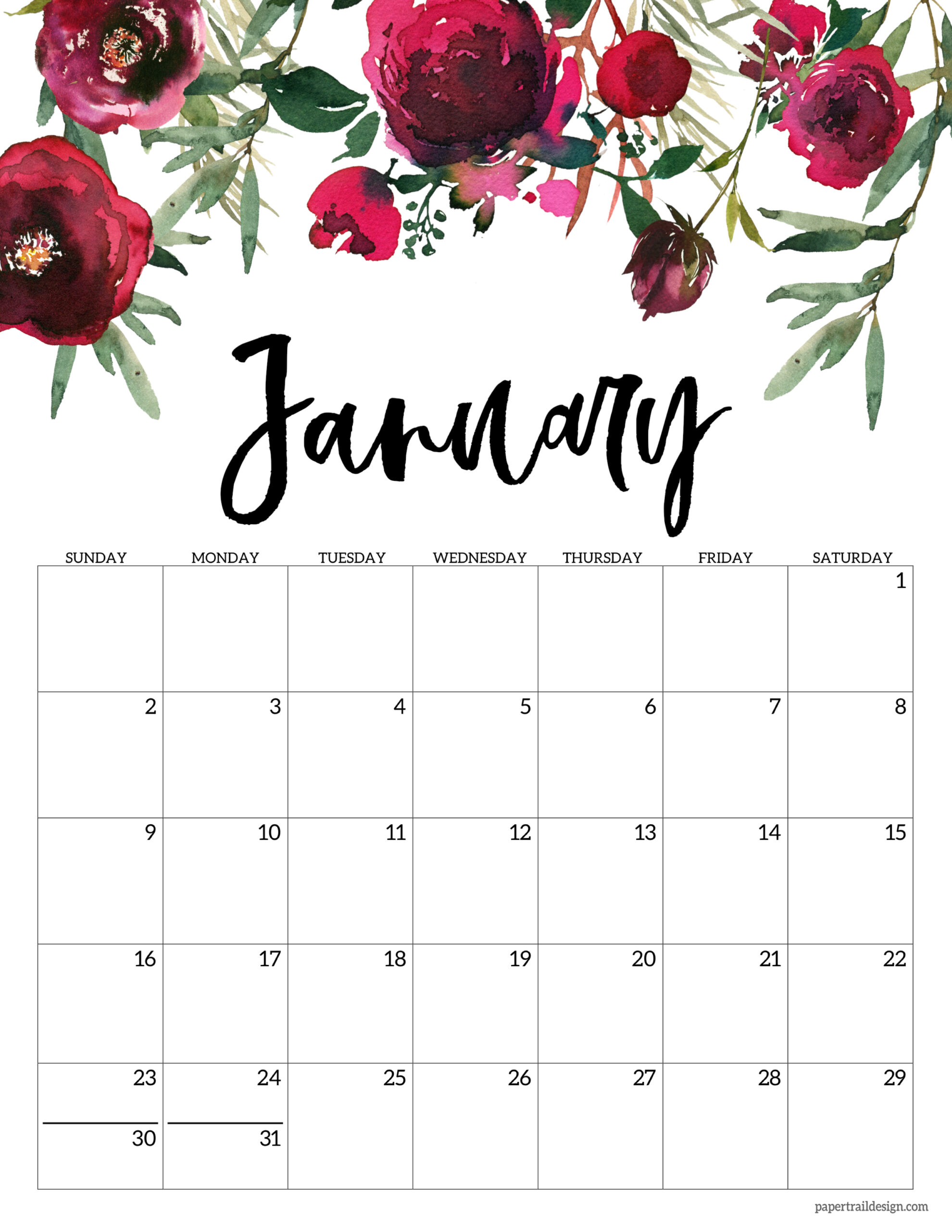 May Calendar 2022 Floral February Calender 2023