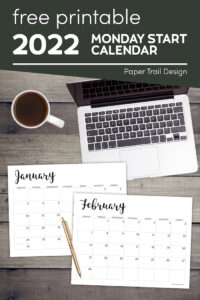 Free Printable 2022 Calendar - Monday Start - Paper Trail Design