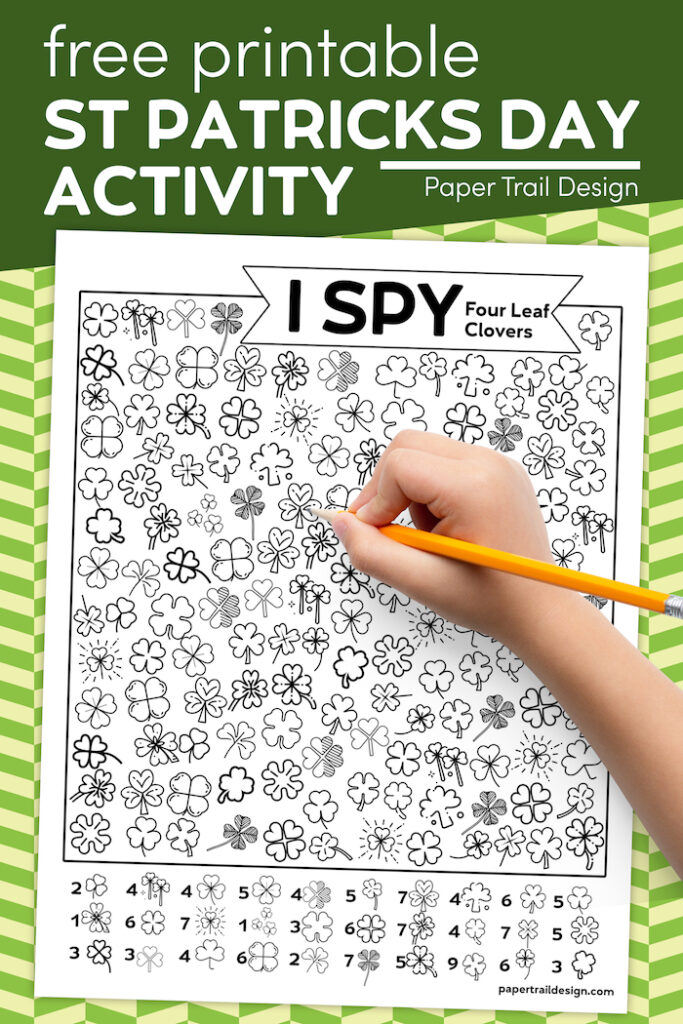 Free Printable I Spy Four Leaf Clovers Activity - Paper Trail Design