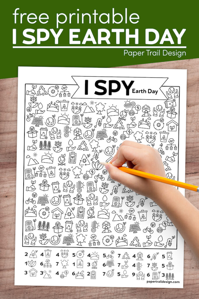 Free Printable I Spy Earth Day Activity Paper Trail Design