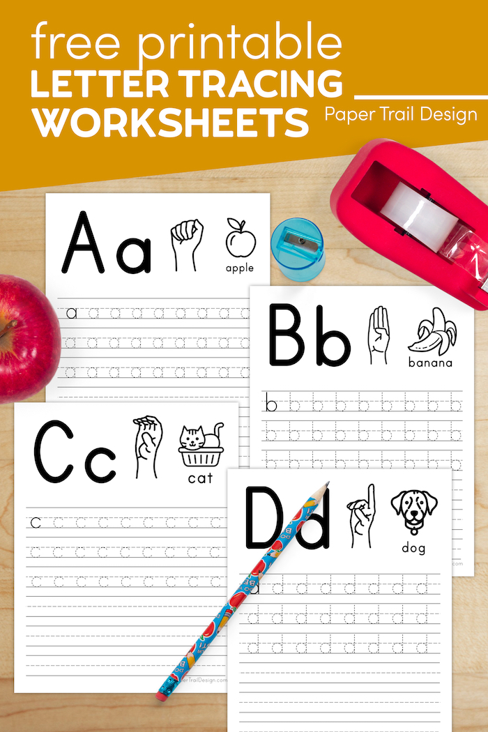 Free Letter Tracing Worksheets - Paper Trail Design