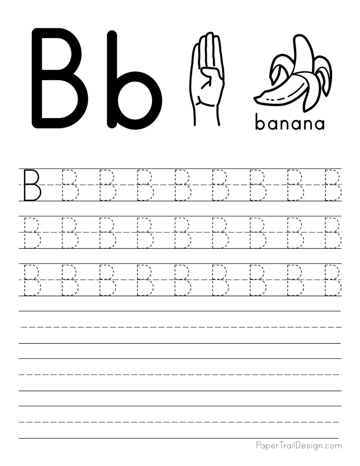 Free Letter Tracing Worksheets - Paper Trail Design