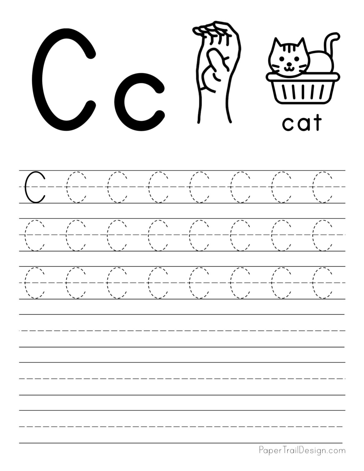 Free Letter Tracing Worksheets - Paper Trail Design