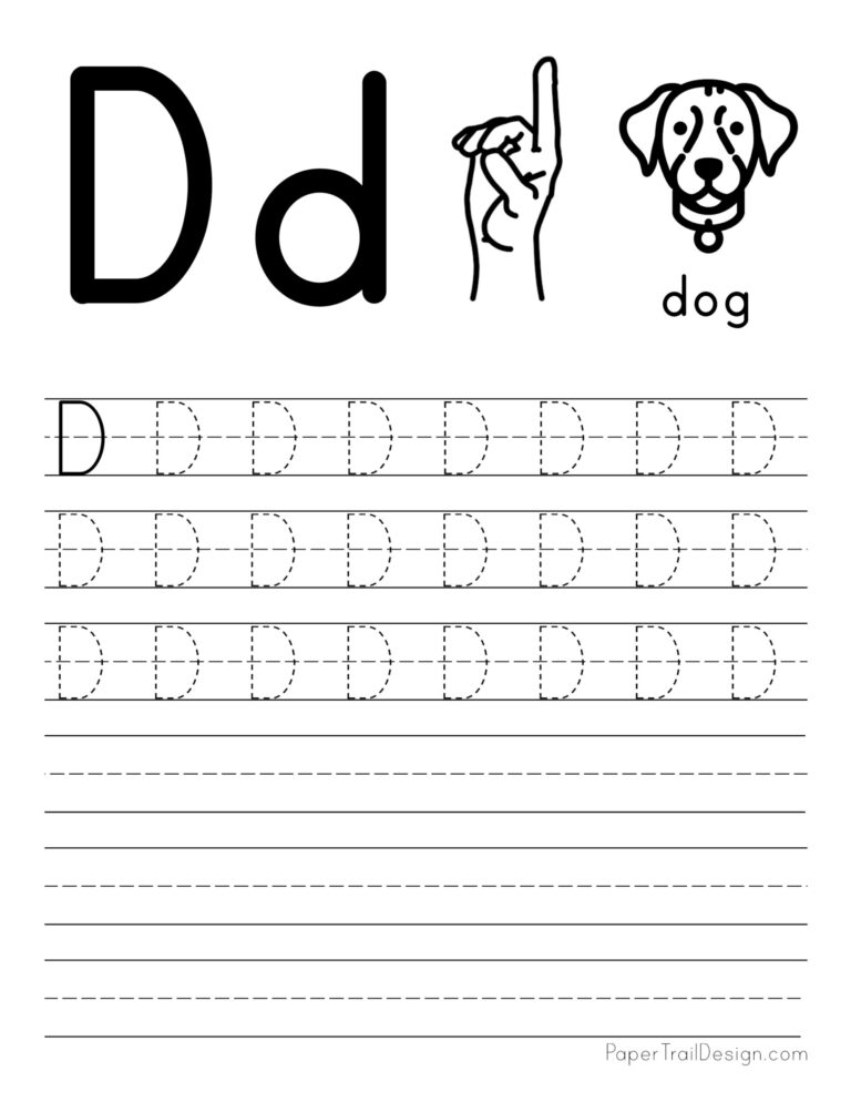 Free Letter Tracing Worksheets - Paper Trail Design