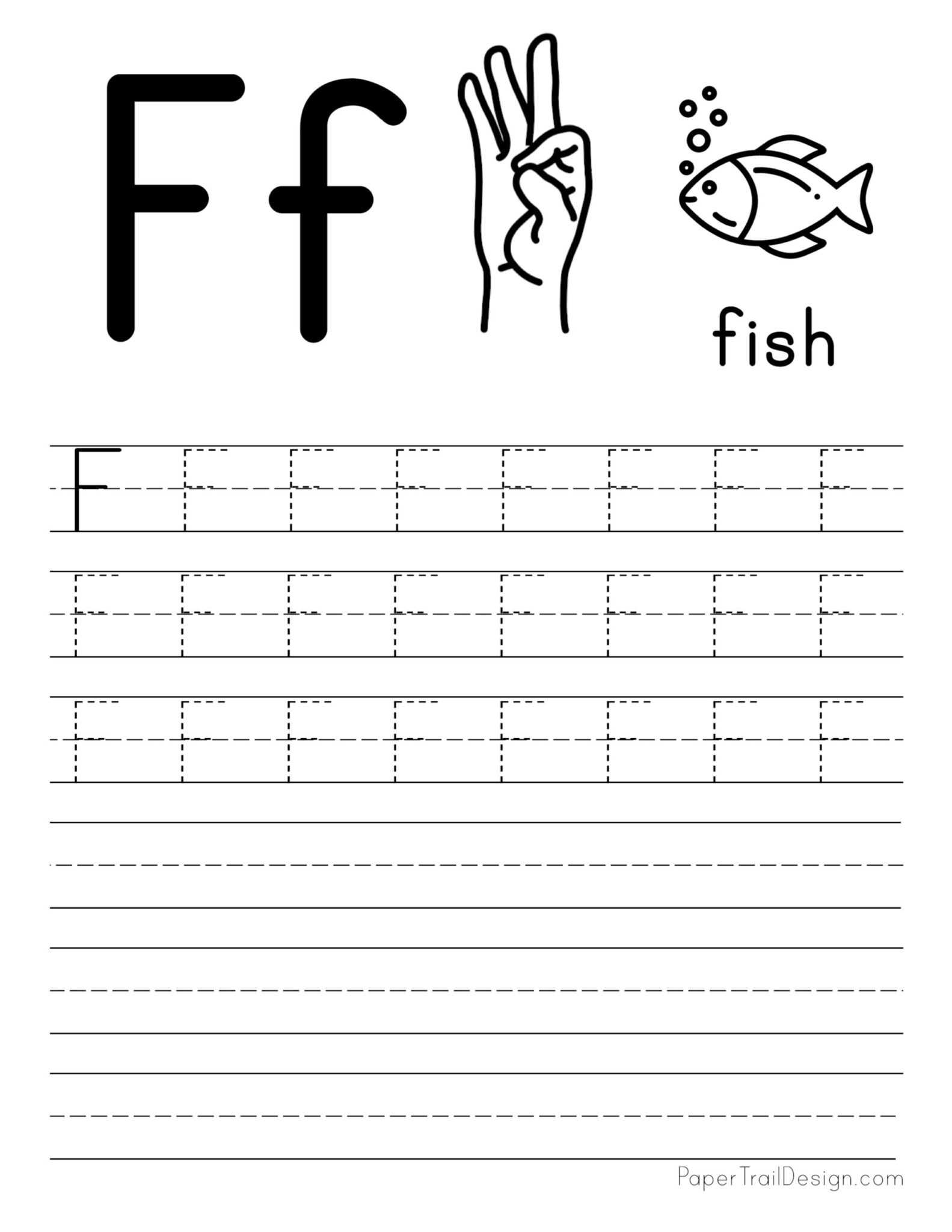 Free Letter Tracing Worksheets - Paper Trail Design