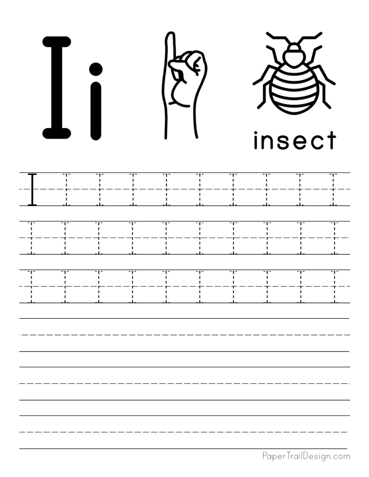 Free Letter Tracing Worksheets Paper Trail Design