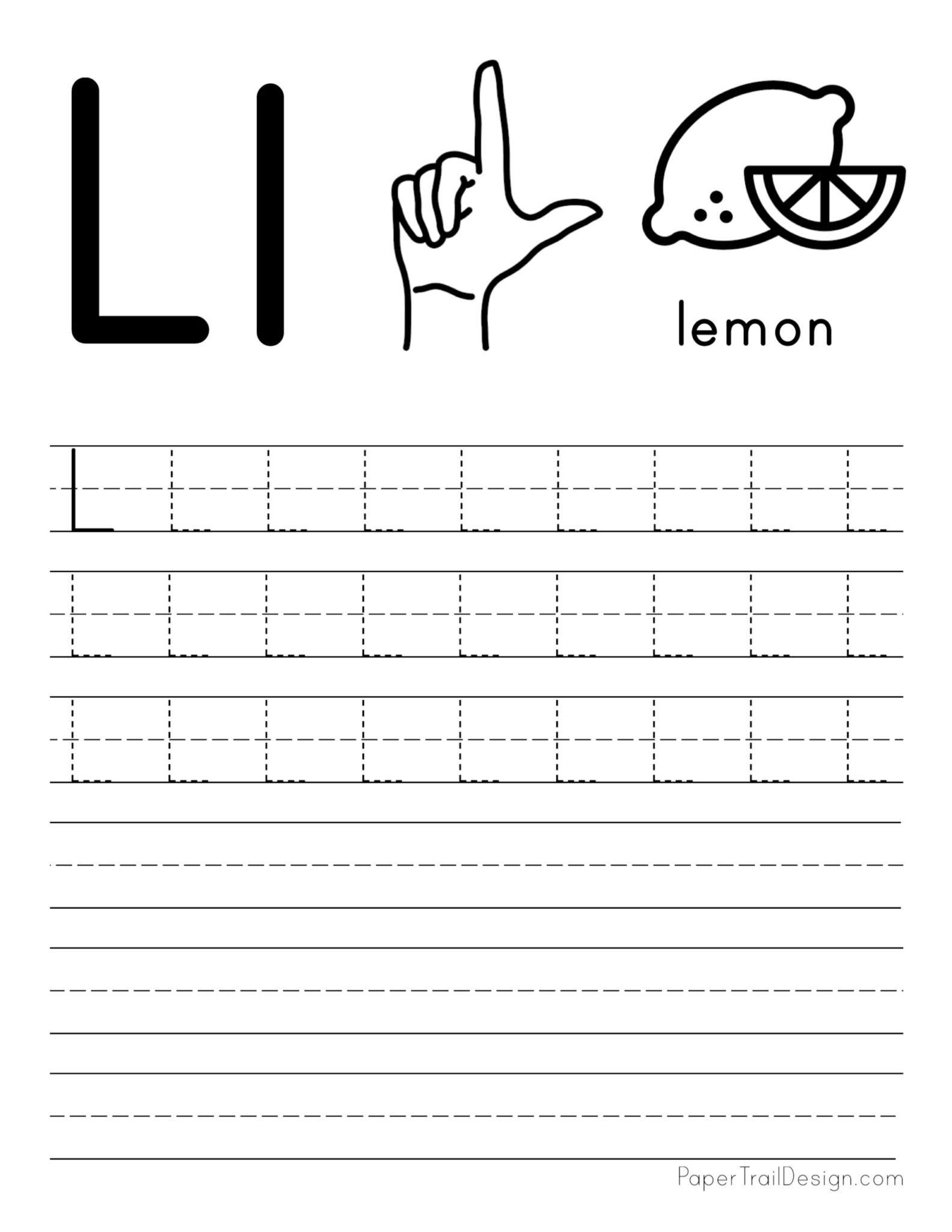 Free Letter Tracing Worksheets - Paper Trail Design