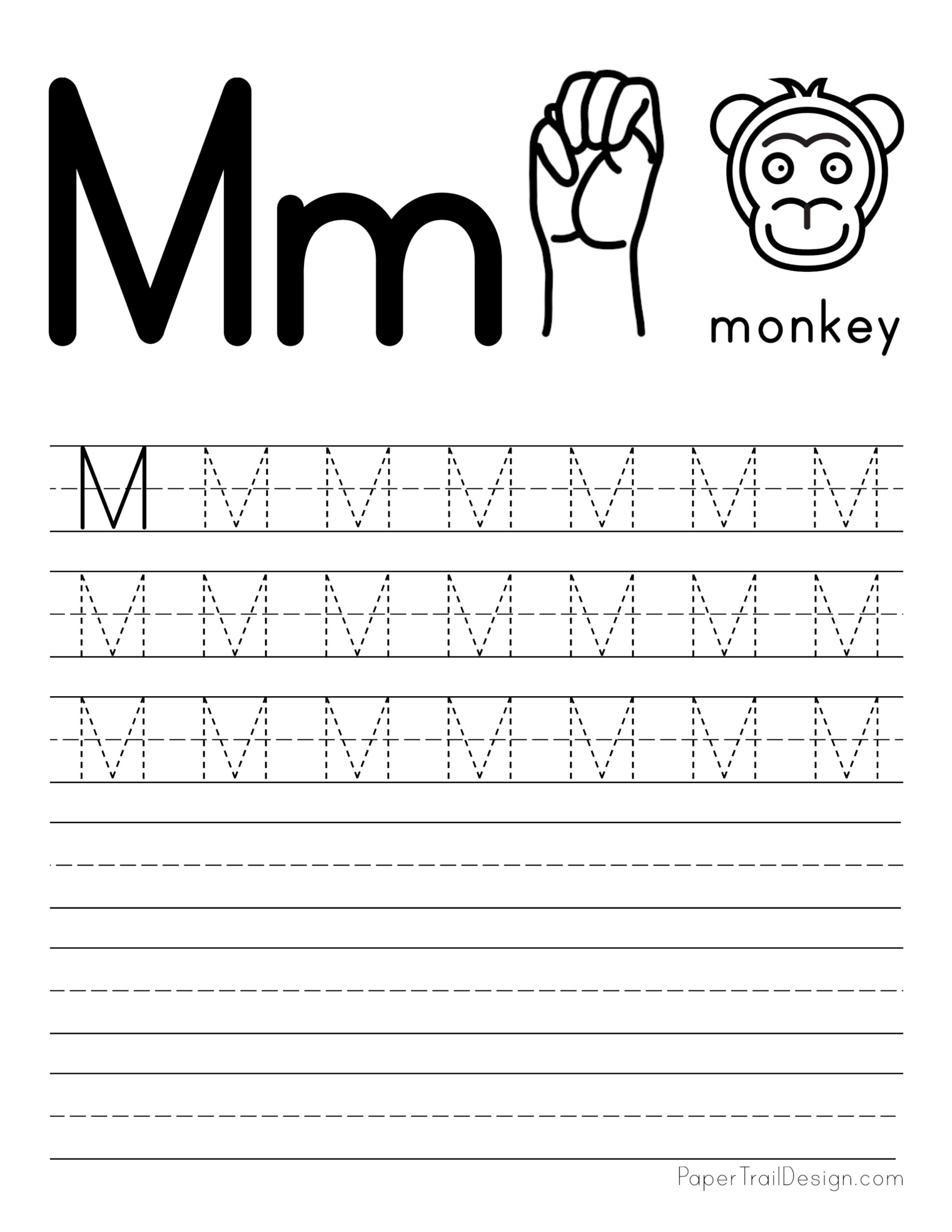 Free Printable Tracing Letter M Worksheets For Preschool Sometimes I Letter M Alphabet Tracing 