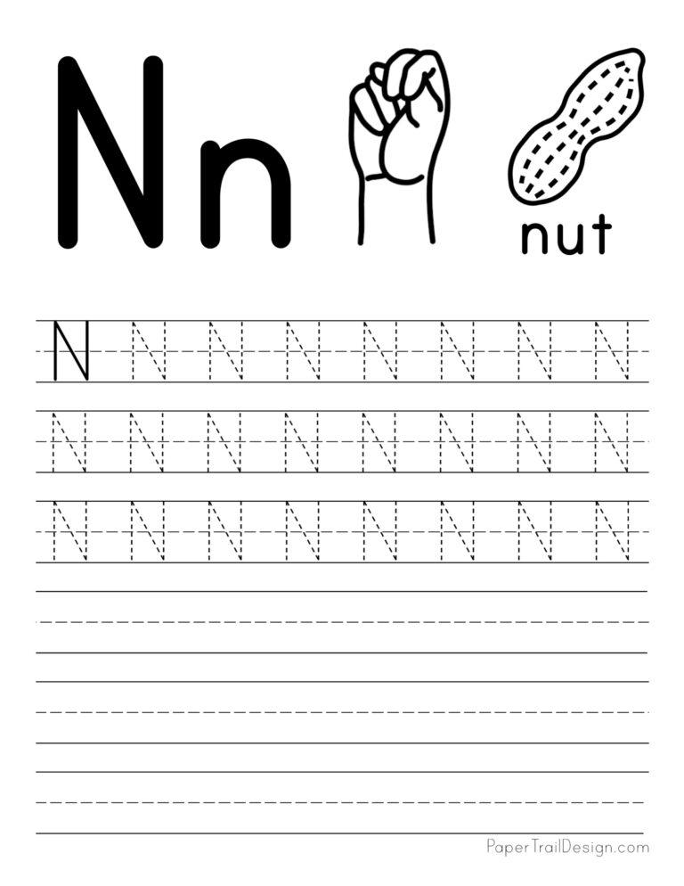 Free Letter Tracing Worksheets - Paper Trail Design