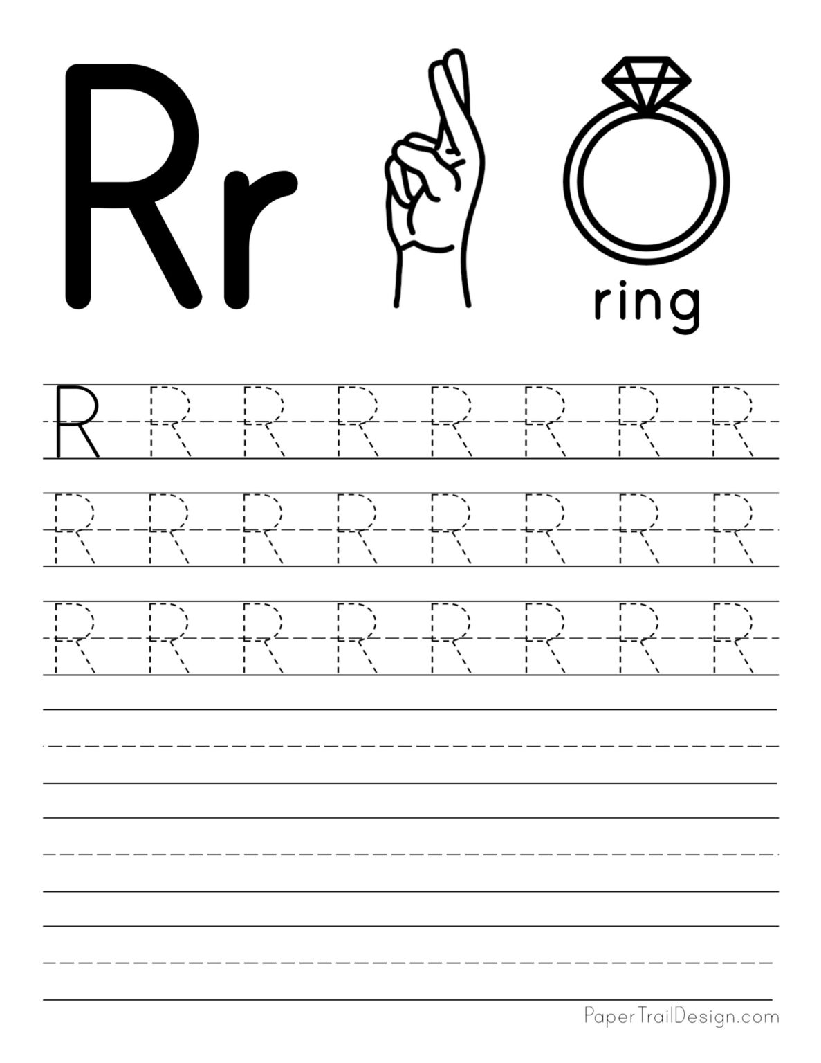 free letter tracing worksheets paper trail design