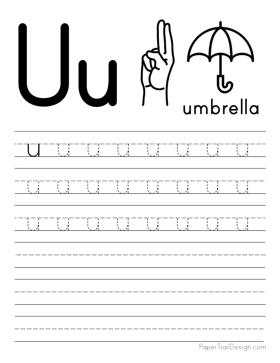 Free Letter Tracing Worksheets | Paper Trail Design