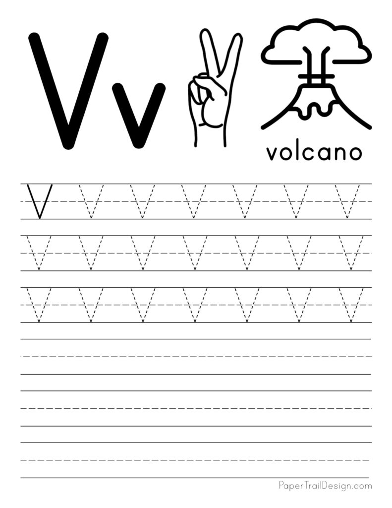 free letter tracing worksheets paper trail design