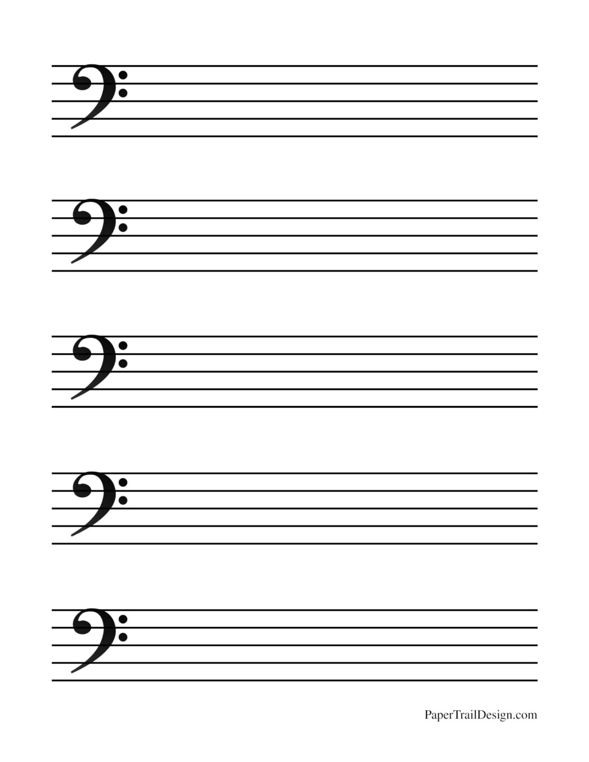 Printable Music Staff Paper