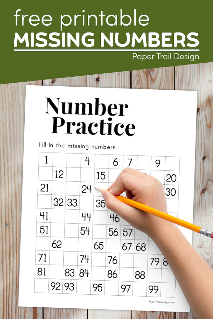 missing numbers worksheet 1 100 paper trail design