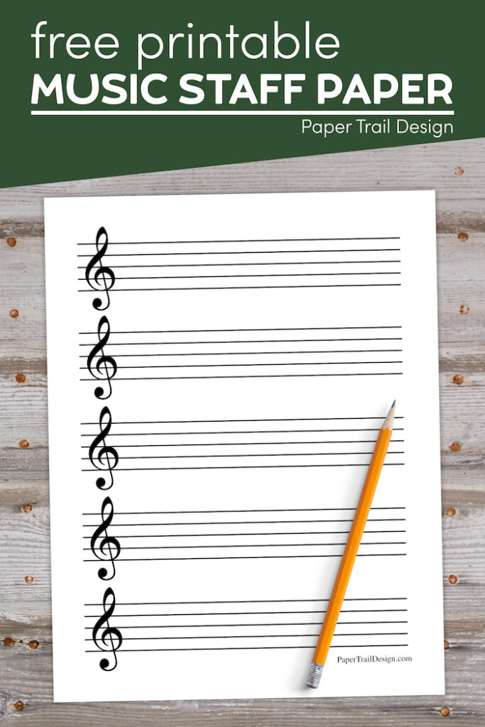 Free Printable Music Staff Paper - Paper Trail Design