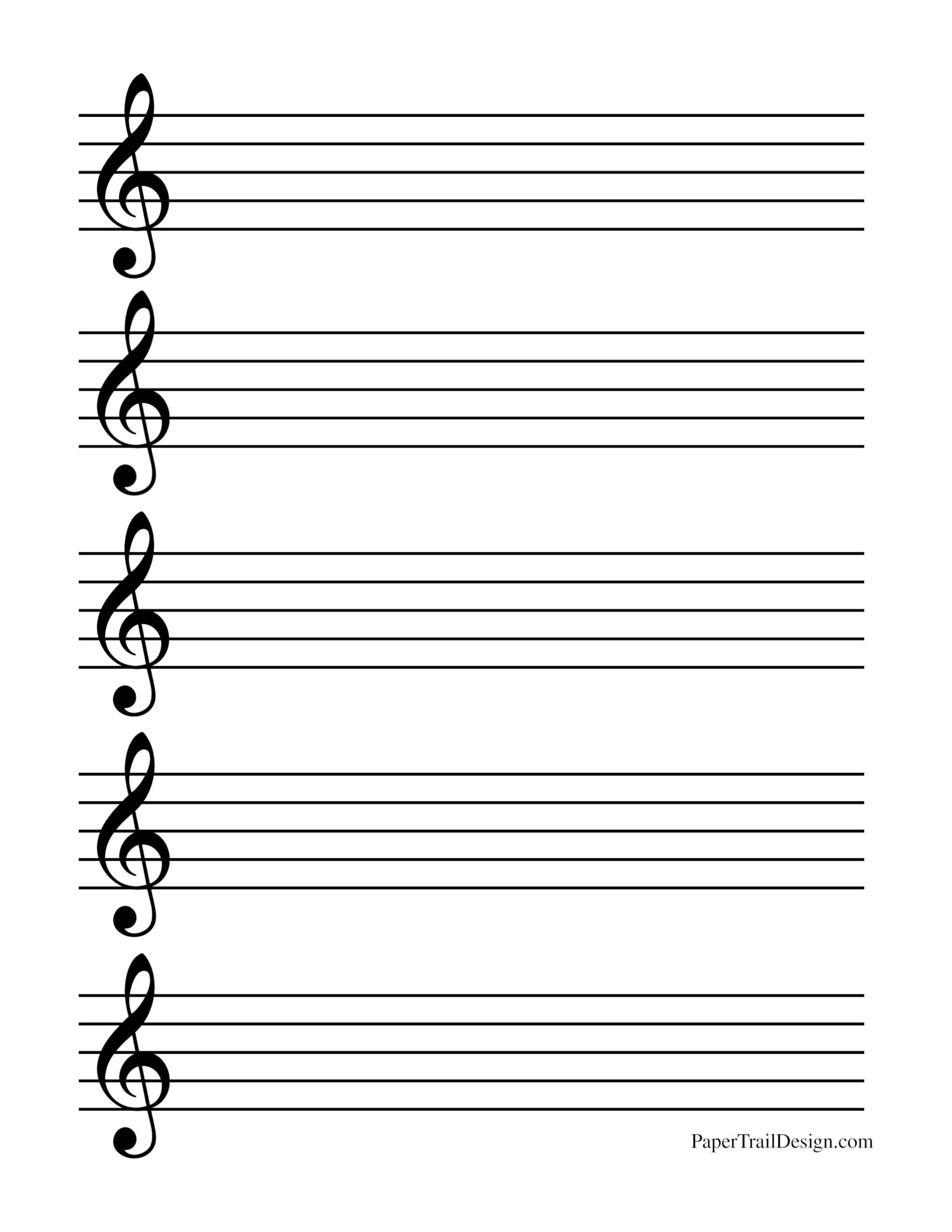 Printable Music Staff Paper Free Printable Templates