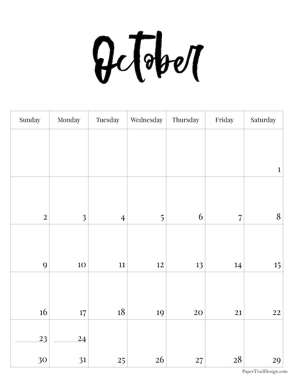 2022 Free Printable Monthly Calendar - Paper Trail Design