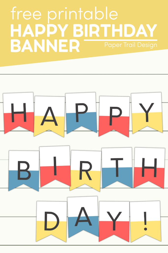 Colorful Happy Birthday Banner Printable - Paper Trail Design