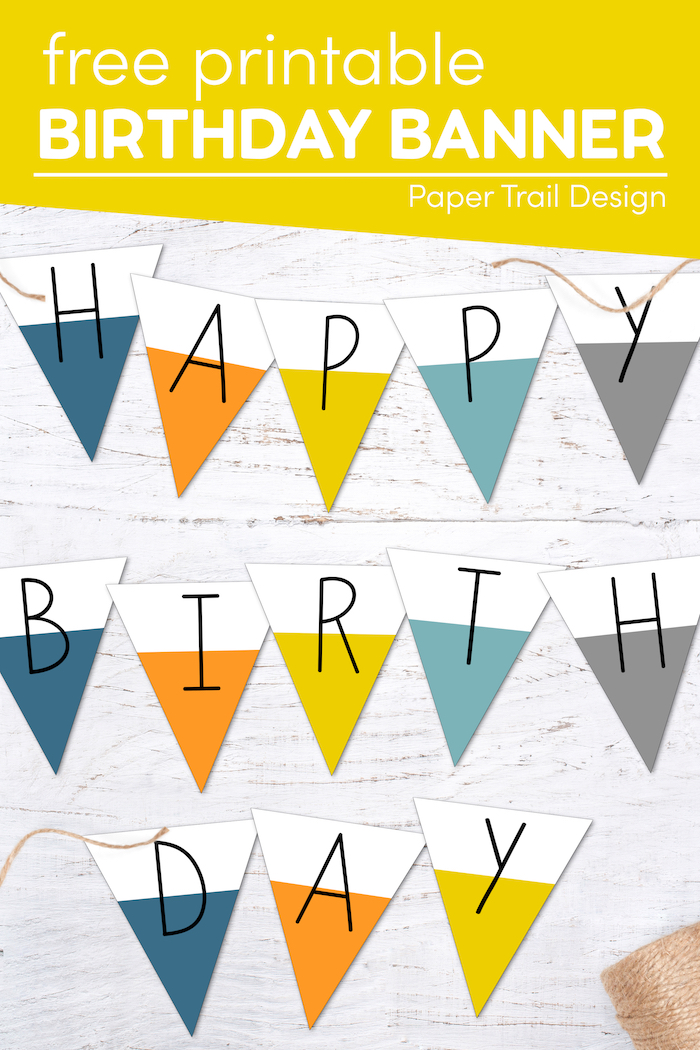 Free Printable Happy Birthday Banner - Paper Trail Design