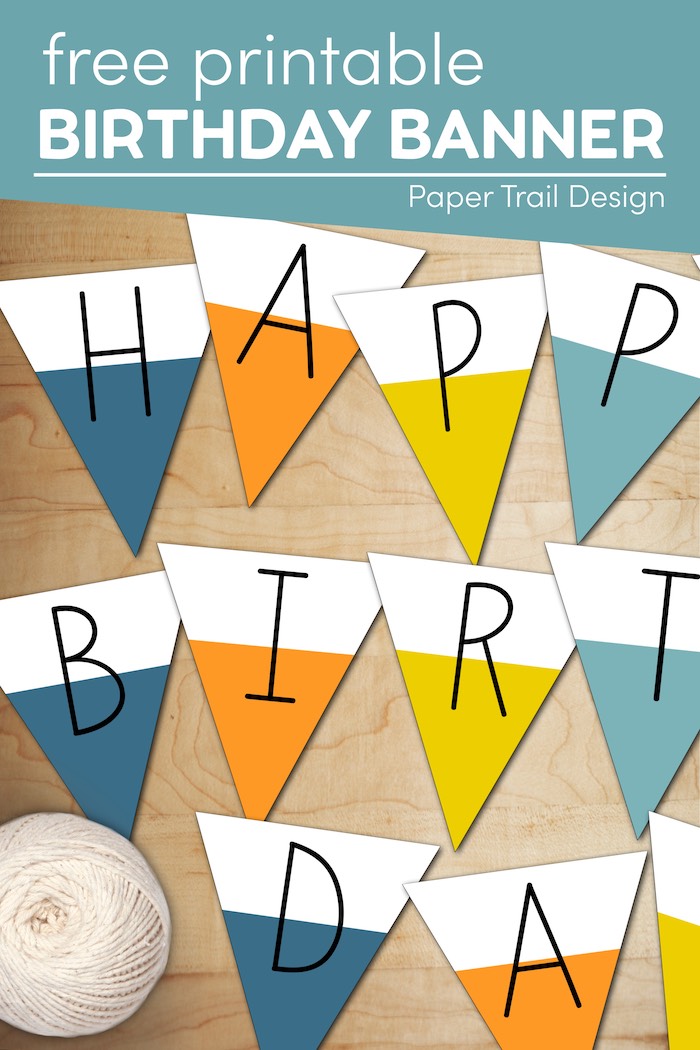Free Printable Happy Birthday Banner - Paper Trail Design