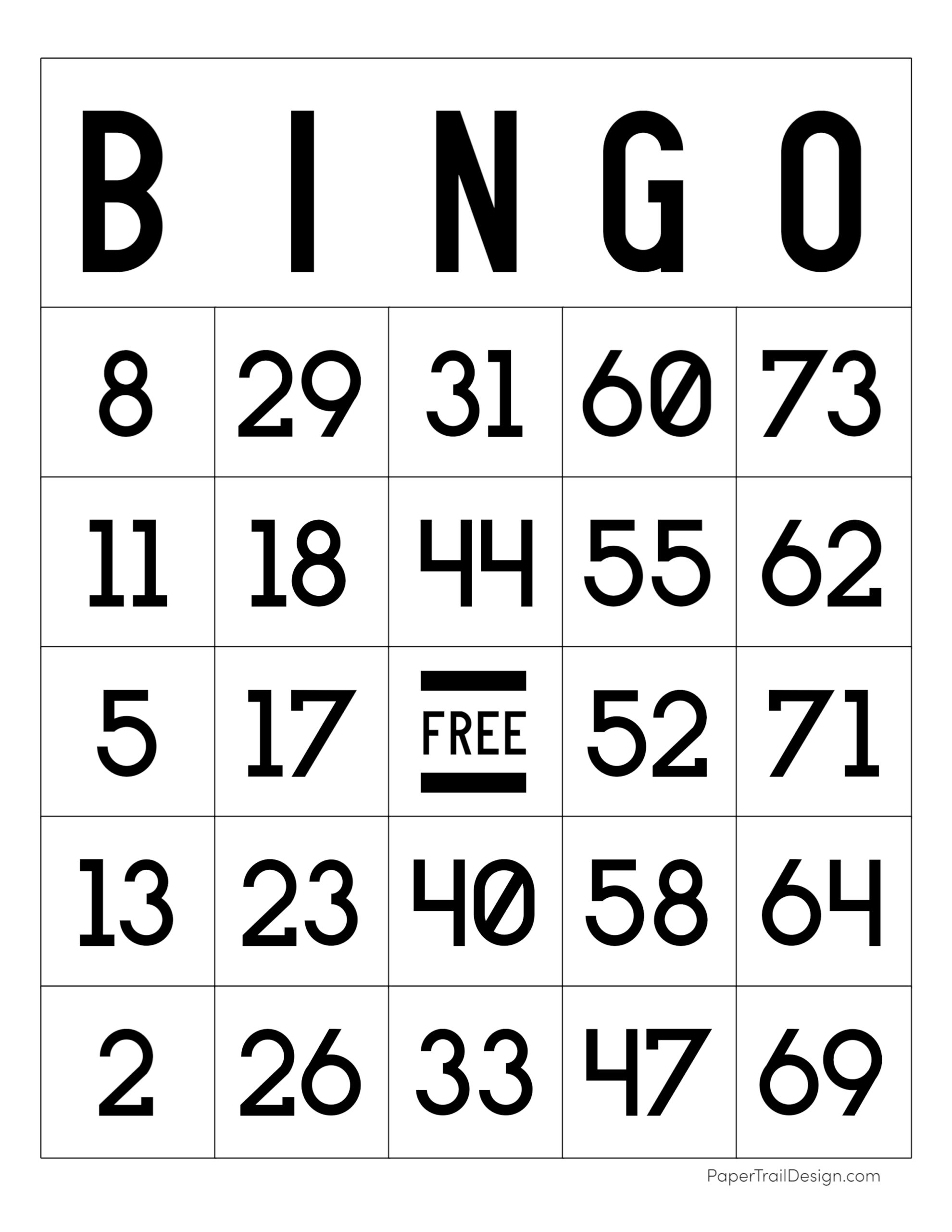 bingo cards printable blank