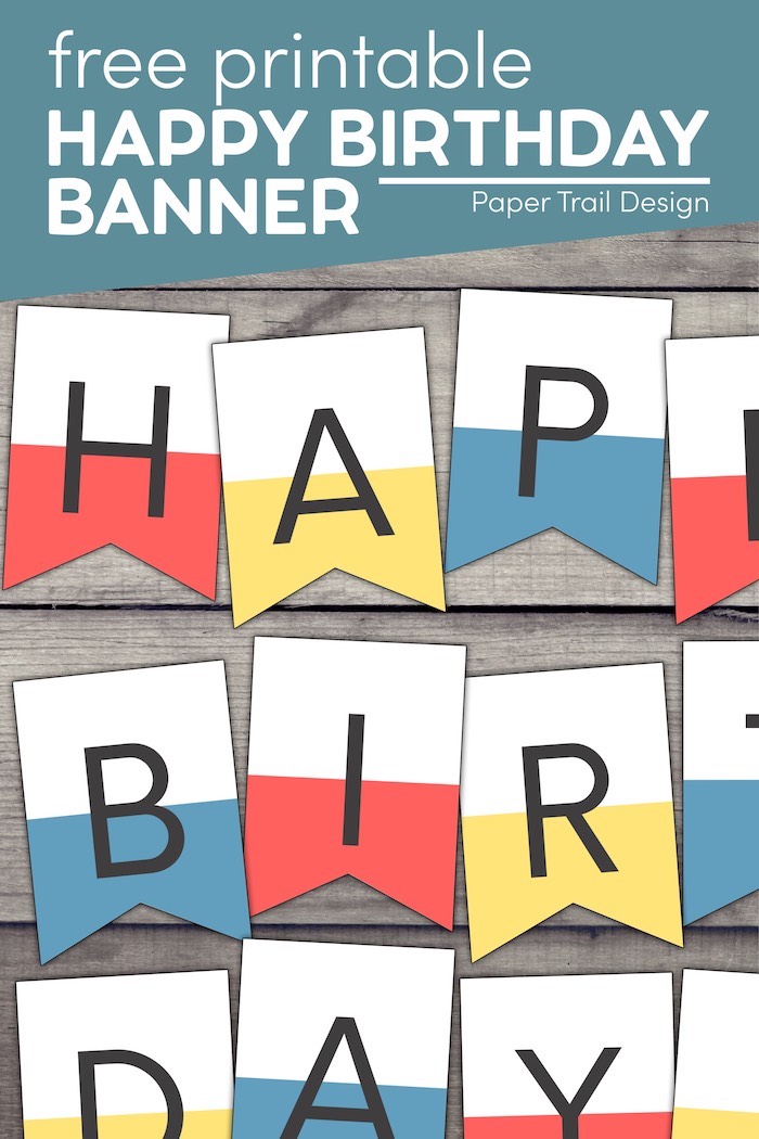 Colorful Happy Birthday Banner Printable - Paper Trail Design