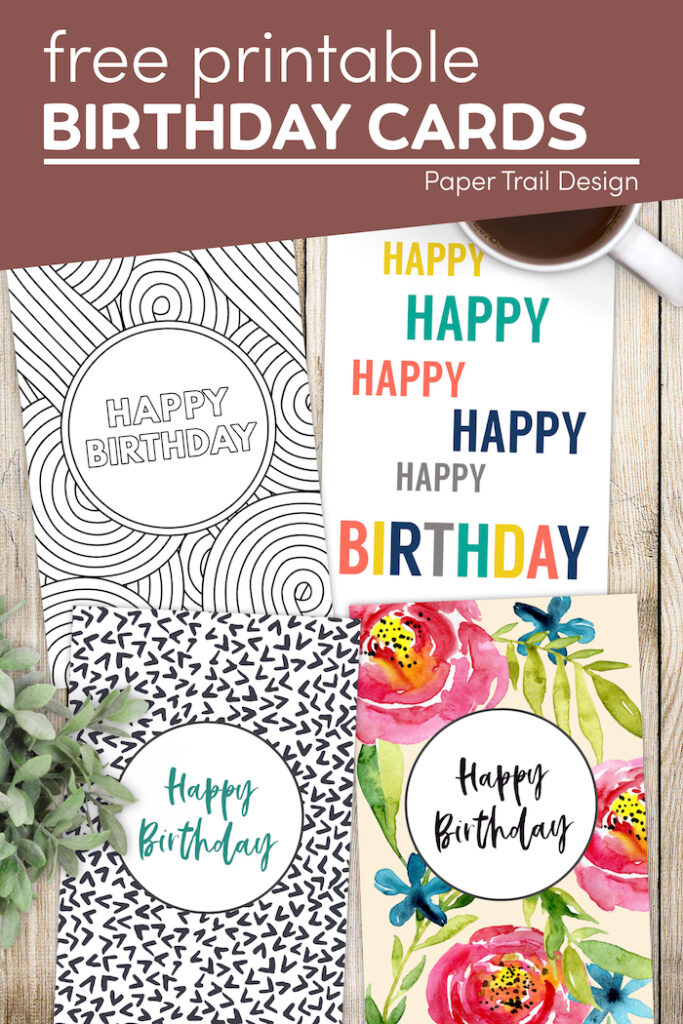 Free Printable Birthday Cards - Paper Trail Design